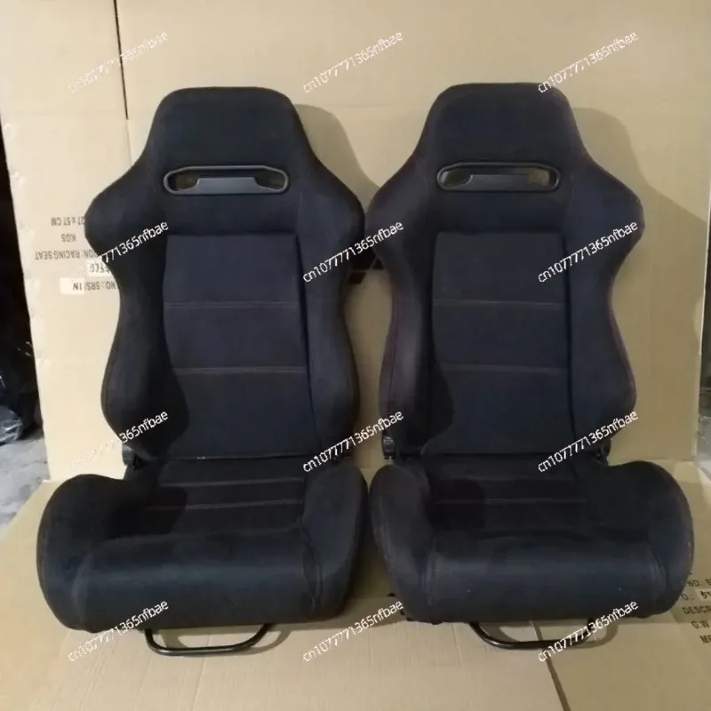 Universal Car Racing Seat Adjustable Double Slider Double Recliner Suede Fabric Sports Seat view 2