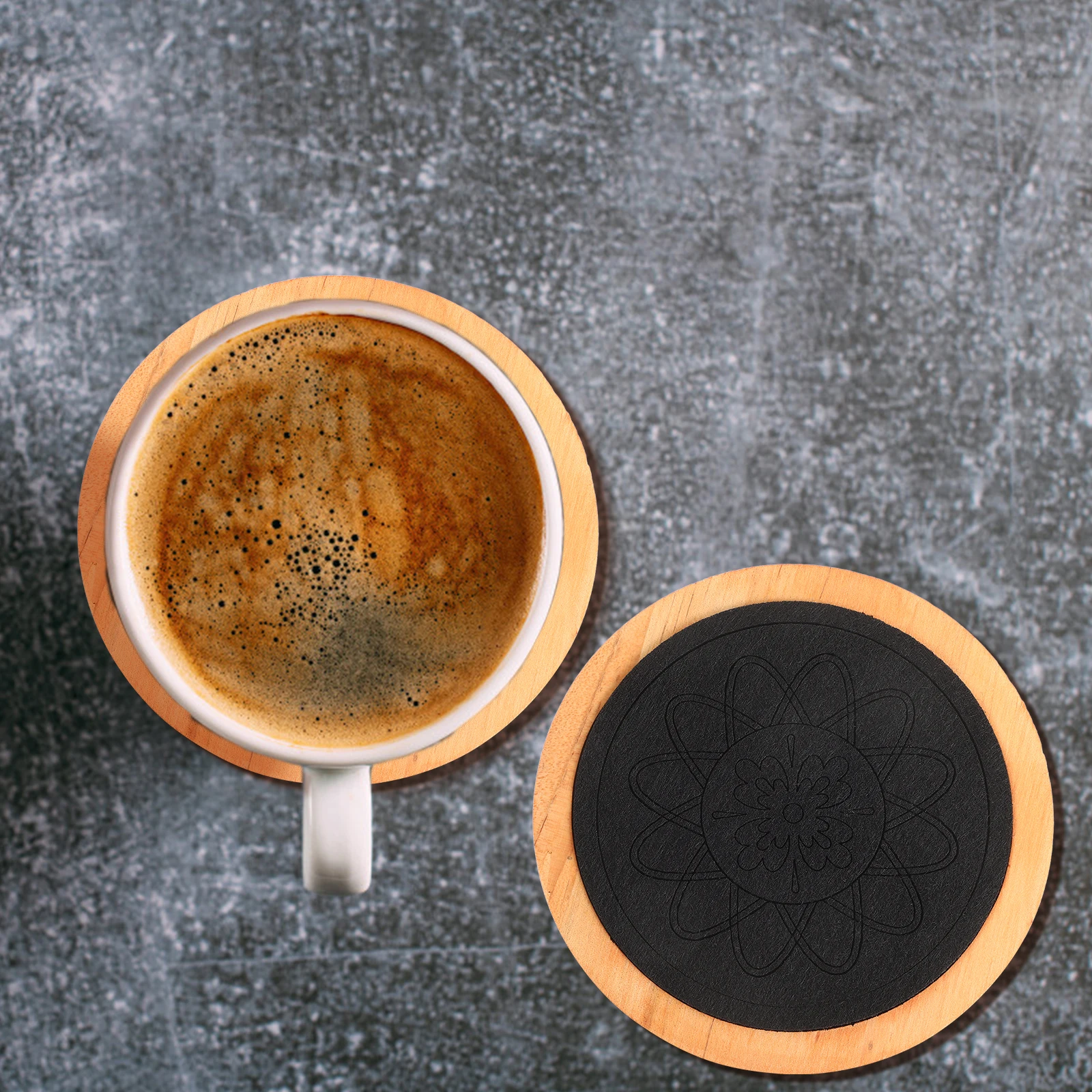 

Wooden Coasters for Drinks Round Coffee Table Absorbent Anti-skid Mug Pads Wood Material Reusable Farmhouse Desk Mat Cup
