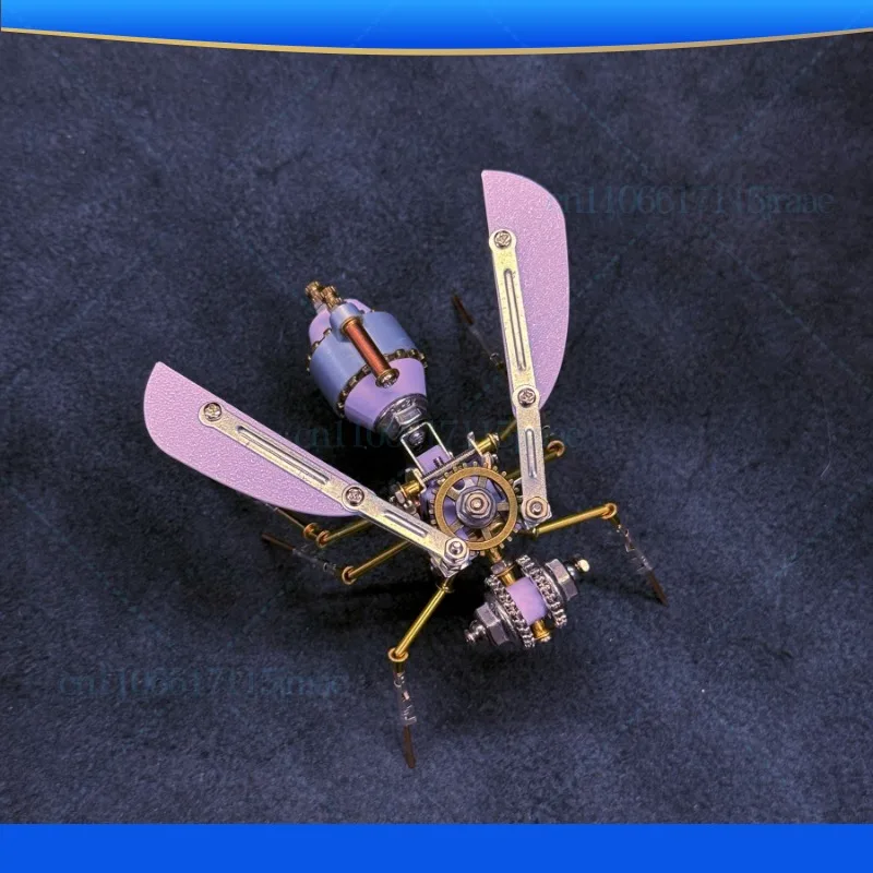 Steampunk mechanical fly DIY handmade building block puzzle assembly model creative tabletop ornament birthday gift