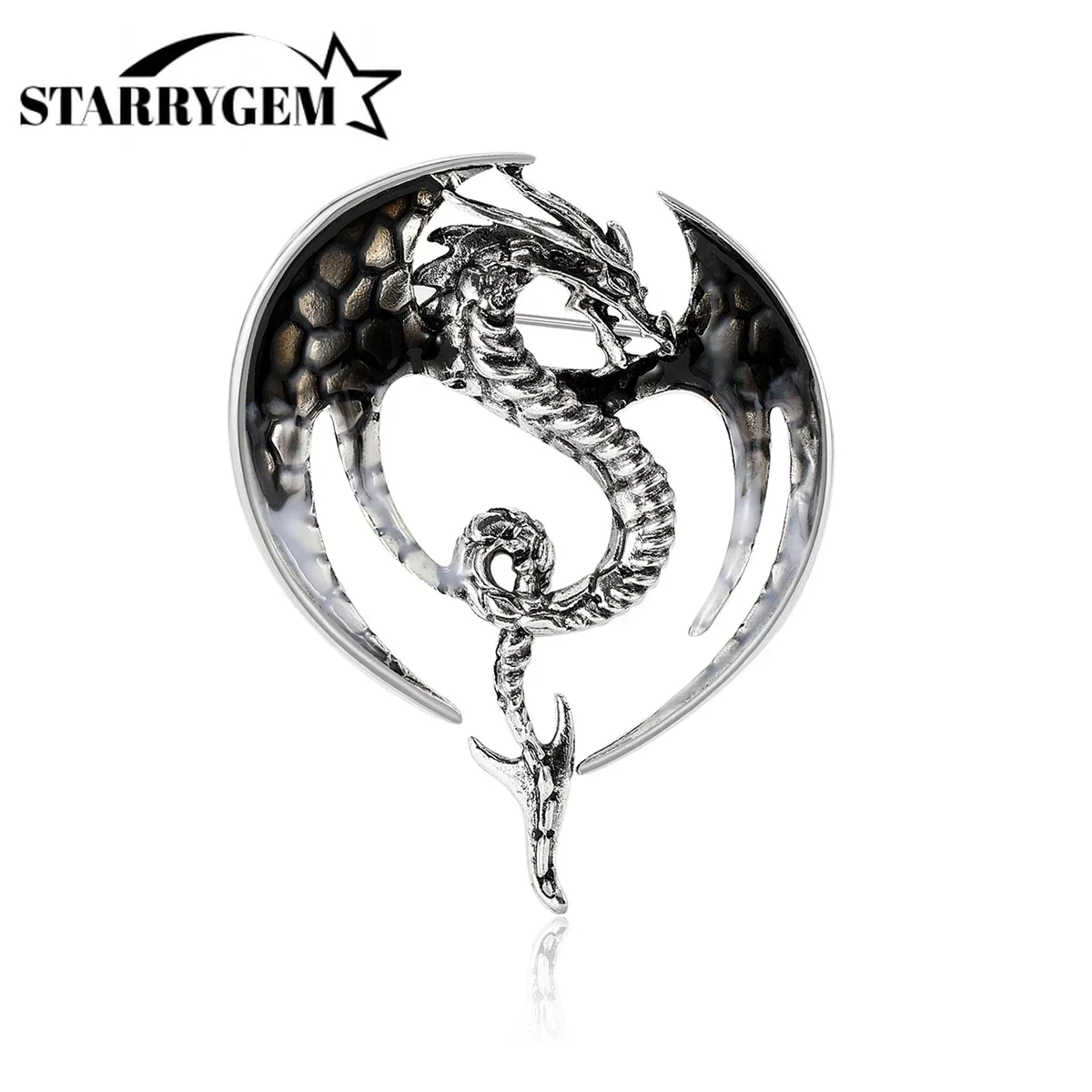 

Enamel Dragon Pins for Women Unisex Rhinestone Flying Dragons Brooches Office Party Friend Gifts Jewelry Accessories