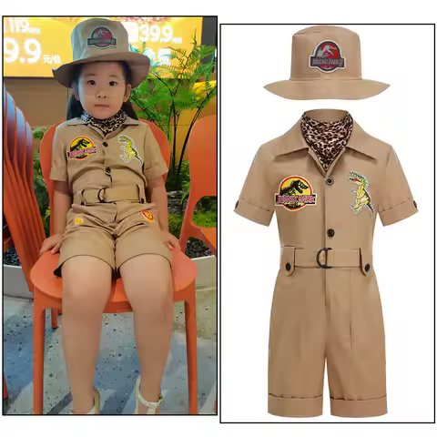 Christmas Cosplay Kids Safari Birthday Scout Party Outfit Wild Animal Dinosaur Safari Adventure Halloween Costume for Baby Boy