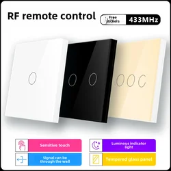 Wireless remote control smart RF433 radio frequency touch switch panel 86 type wiring-free mobile remote control