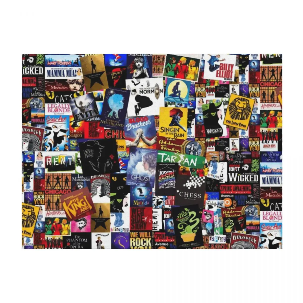 

Musicals Collage IV Original Throw Blanket Designers Soft Plaid Bed Blankets