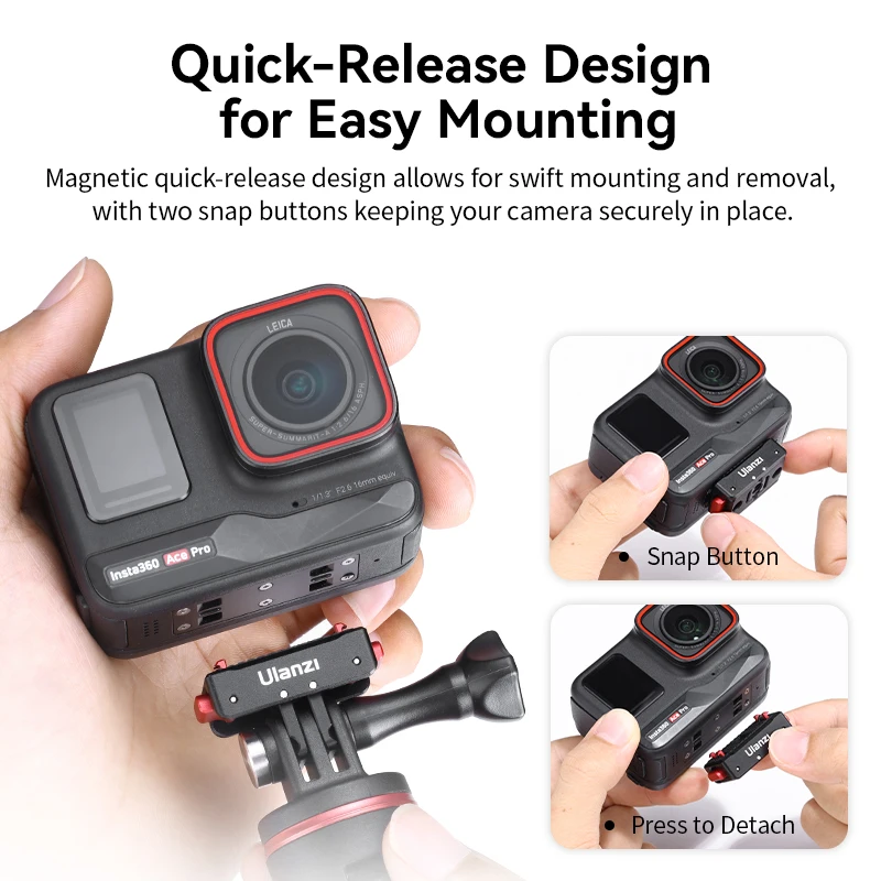 Ulanzi Magnetic Quick Release Mount for Insta360 X4 X3 ONE X2 ONE R ONE X ONE RS Ace Pro Camera Photography Accessories