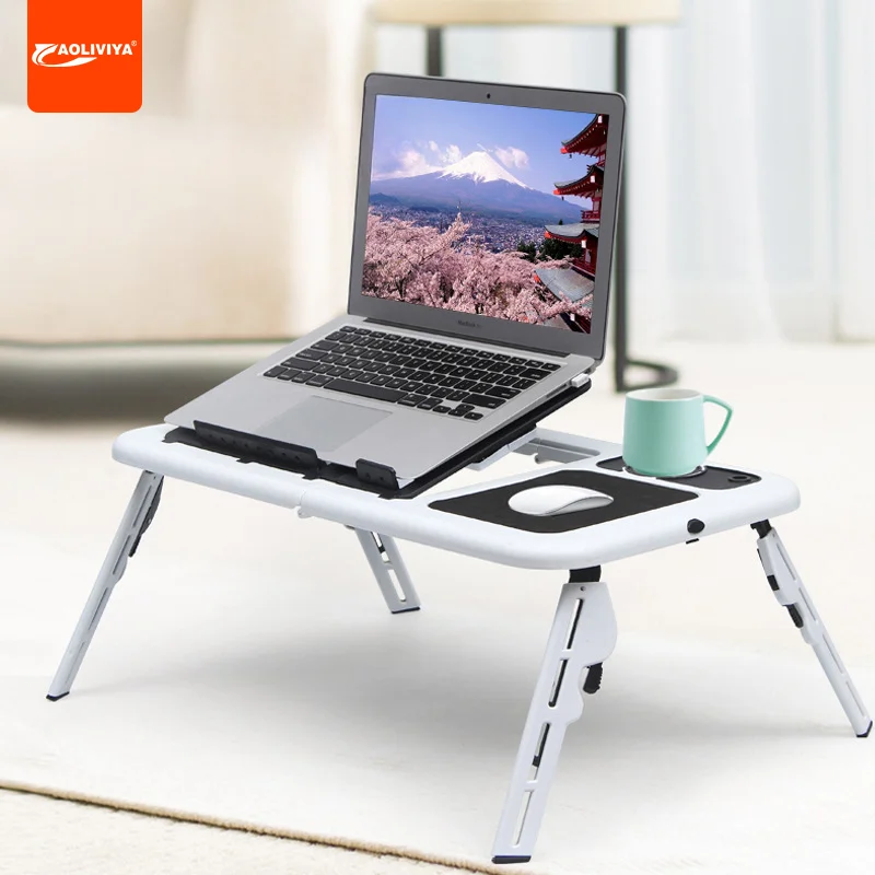 Aoliviya Multifunctional Laptop Desk Standing Folding Computer Desk USB Cooling Bed Laptop Stand