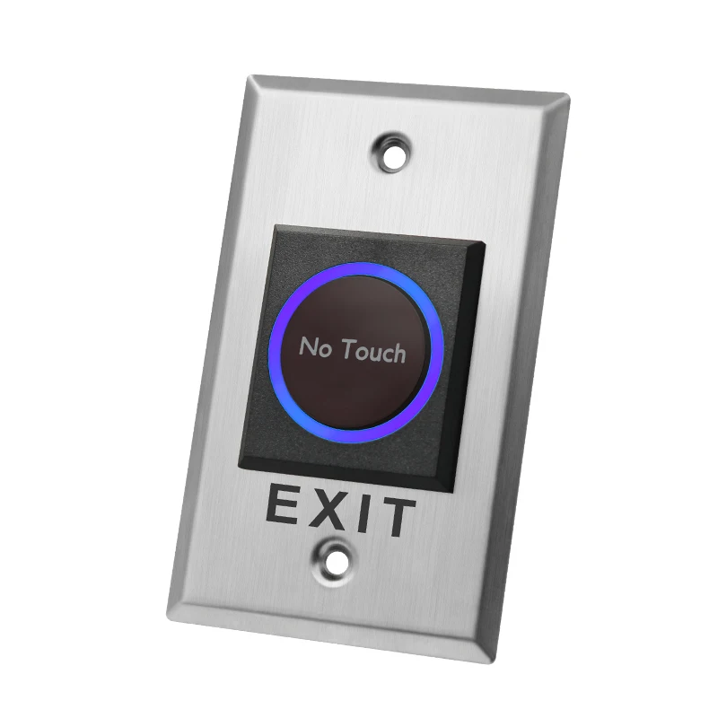 Touchless Door Exit Button, Infrared Sensor Access Control Release Switch, Stainless Steel Hands-Free Automatic Door Exit Switch