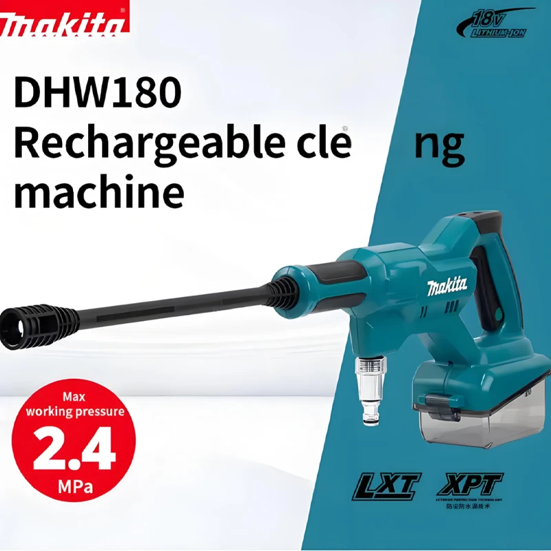 100% Batteria Originale Makita DHW180 Idropulitrice ad Alta Pressione 18V Senza Fili Portatile per Pulizie ad Alto Flusso, Utensile Elettrico Potente