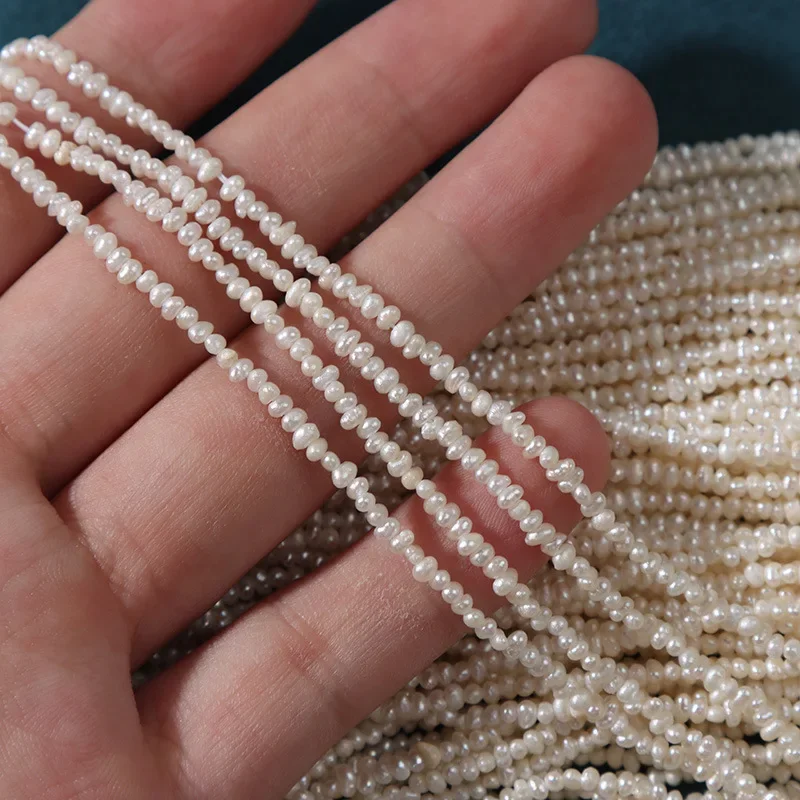 18.-2.3mm Tiny Pearl Potato Loose Hydro Beads Natural Freshwater Pearl Strand