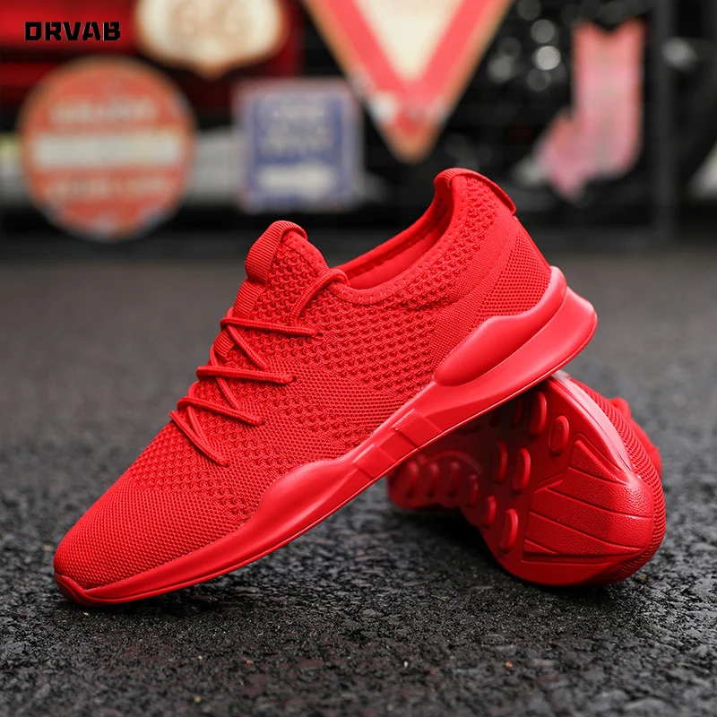 Fashion Classic White Black Red Men Shoes Outdoor Men Sneakers High Quality Breathable Mesh Men Casual Shoes Summer Shoes Tennis