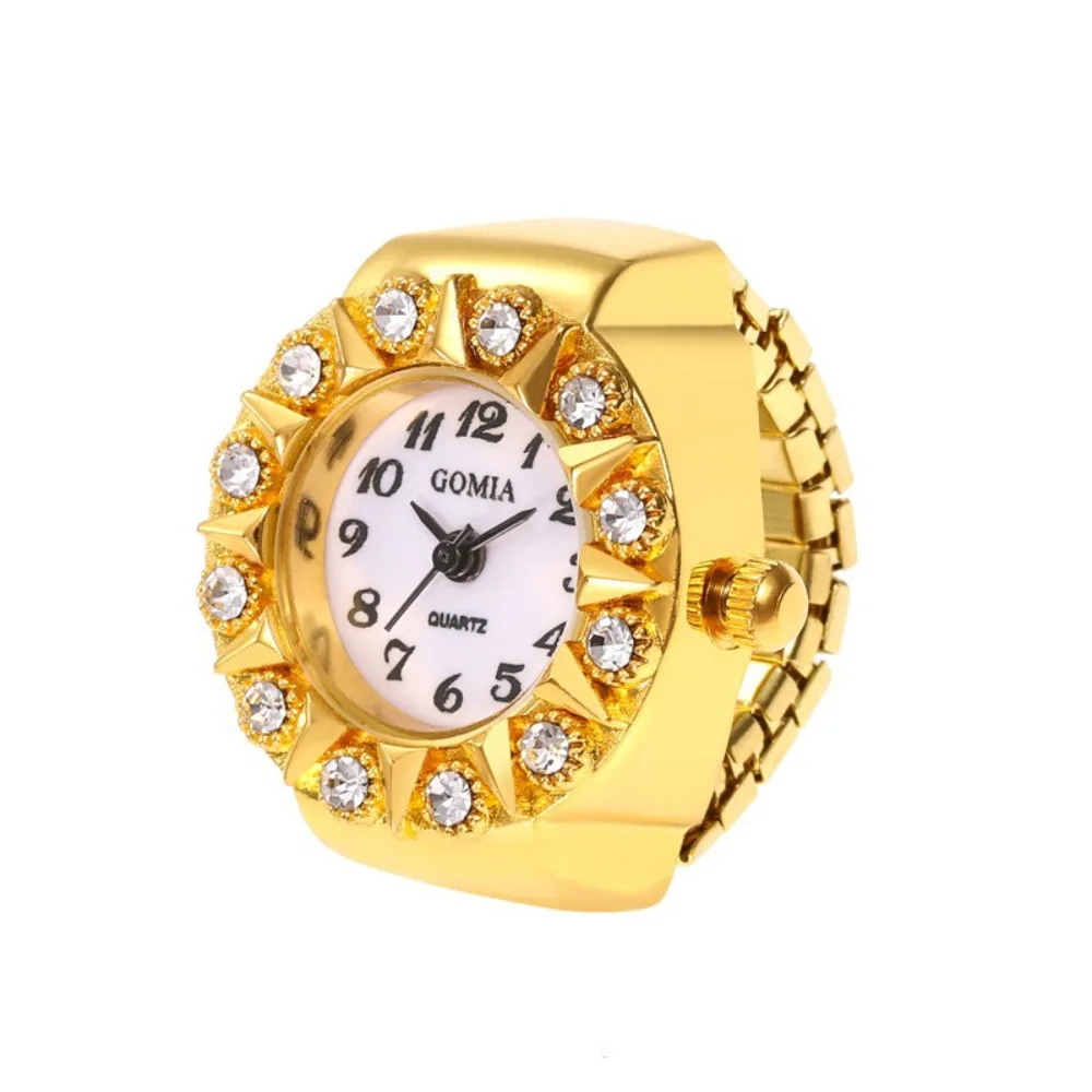 Creative Alloy Ring Watch Stainless steel Diamond Finger Watch Ladies Watch Jewelry Gift