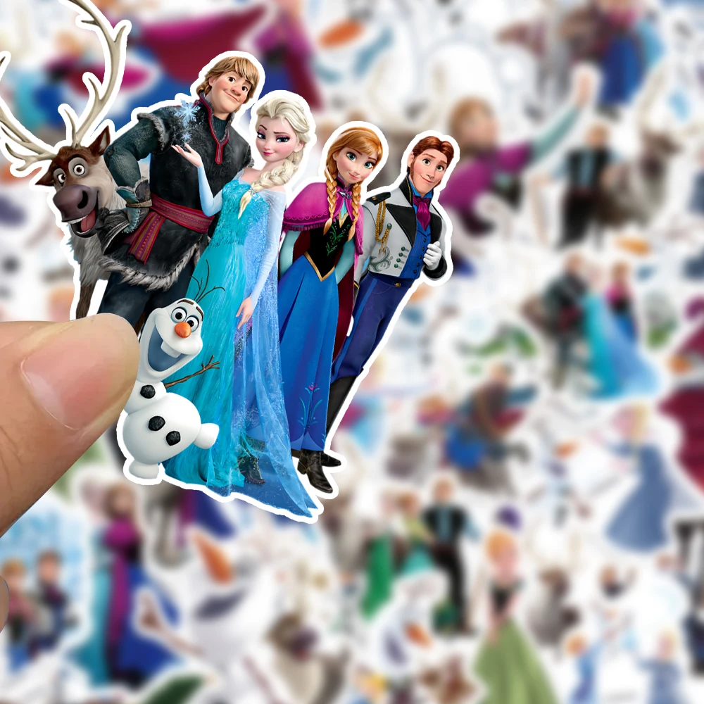 100 قطعة، ملصقات إلسا برينسيس المعبأة، ملصقات ذاتية اللصق غير متكررة لندفة الثلج آنا، ملصقات مقاومة للماء لأجهزة الكمبيوتر المحمولة، #4