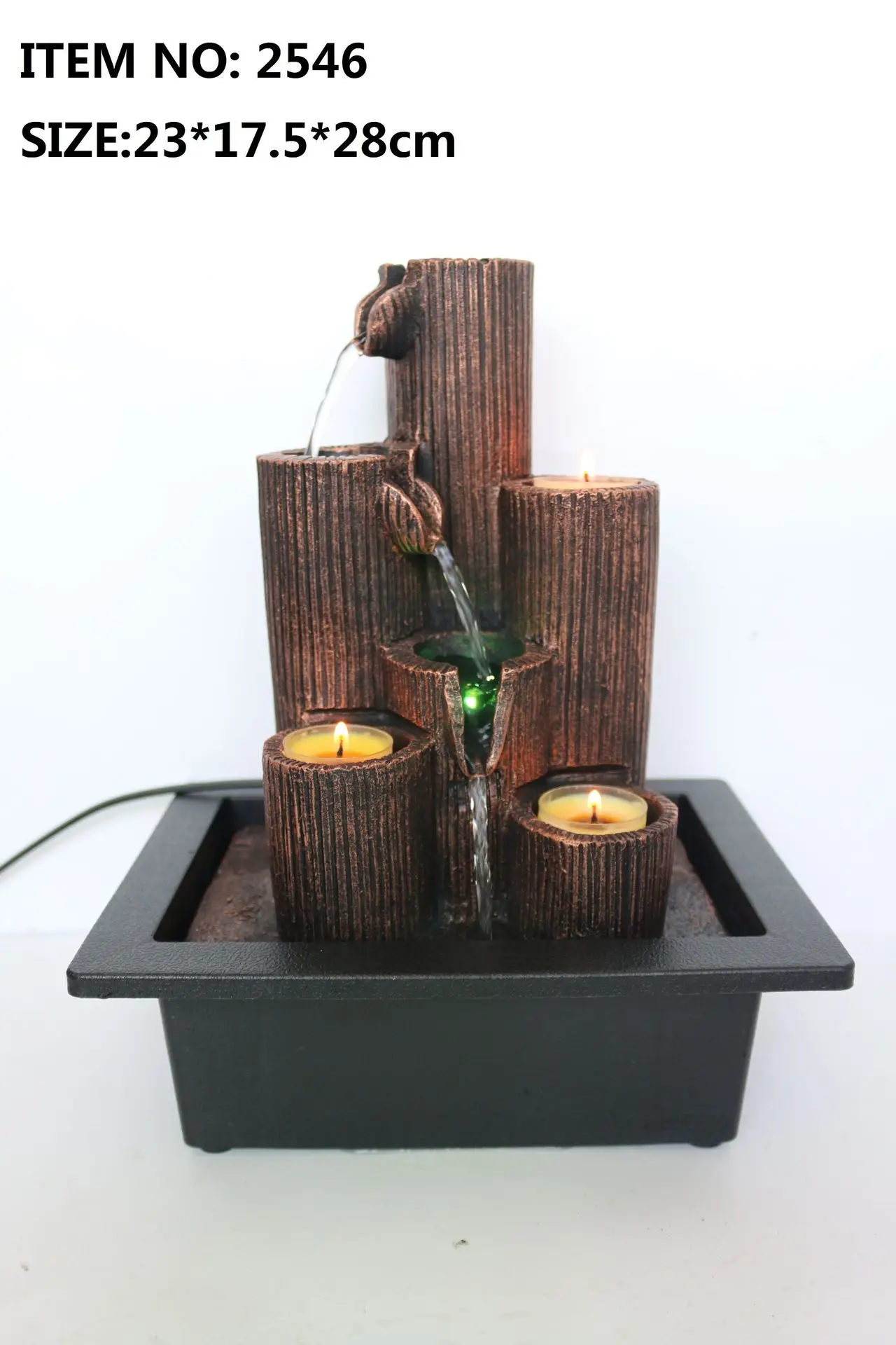 Rilassamento Fontana da tavolo per interni Decorazione combinata da giardino Zen con portacandele tealight Caratteristica per la casa