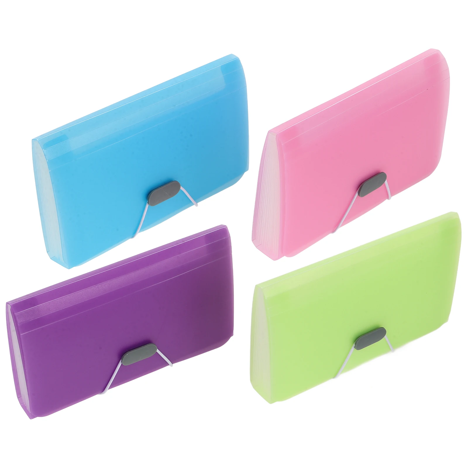 

4 Pcs File Folder A6 13 Layers Candy Colors Mini Accordion Organizer For Bills Receipts Documents Storage Home Office Use