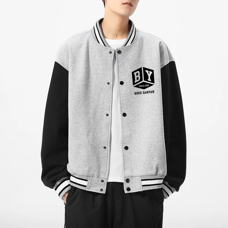 

Early Autumn American Sle Baseball Jaet Men's Outerwear Trendy Loose Casual Jaet for Boys And Men Youth Polyester Fiber