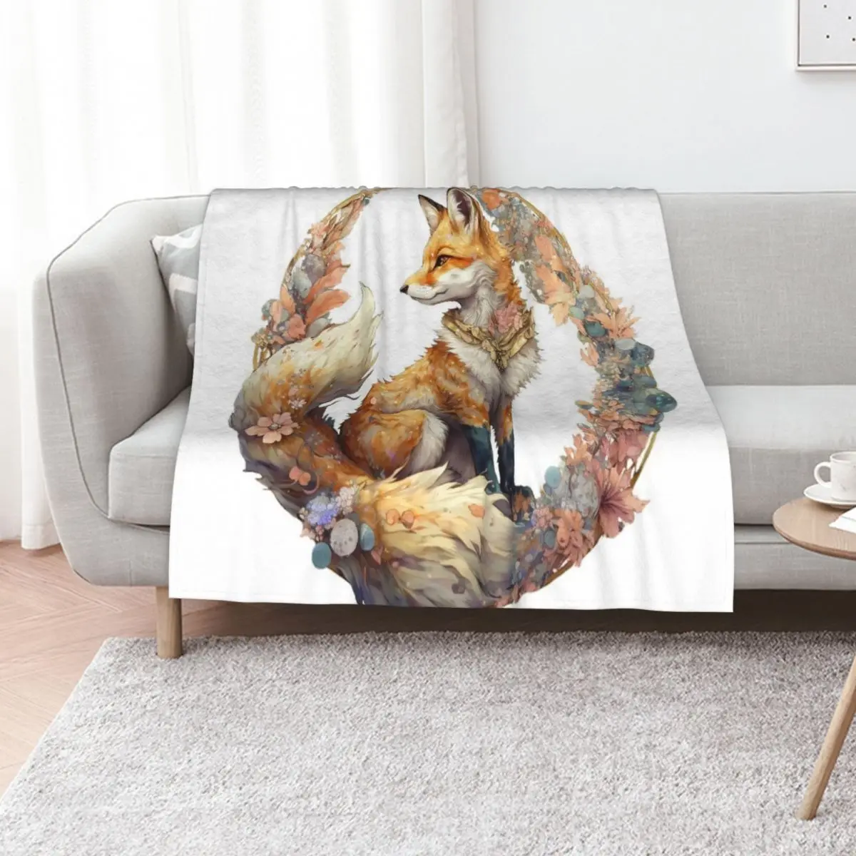 two tailed fox Throw Blanket Thins Bed linens Personalized Gift Hair Multi-Purpose Sofa Blankets