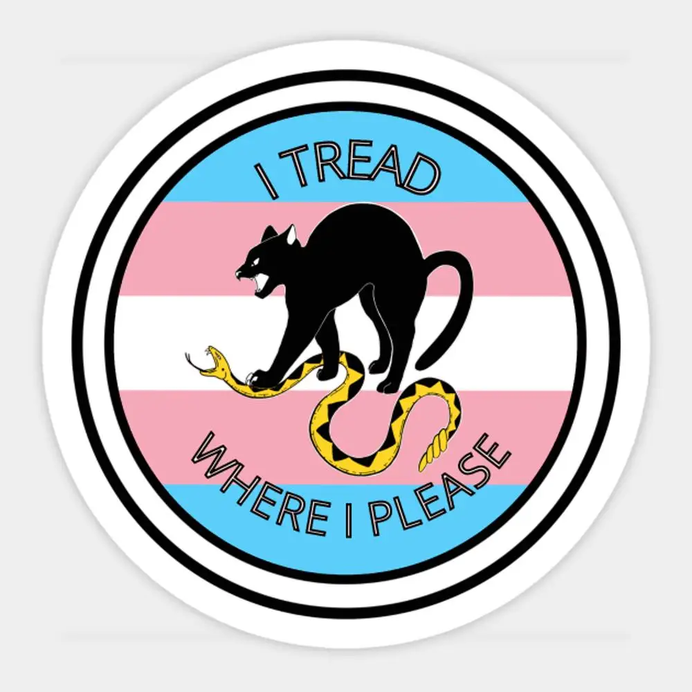 I Tread Where  Please - Trans Sticker for Laptop Decor Bedroom Car Cute Cartoon Art Fashionable Public Suitcase