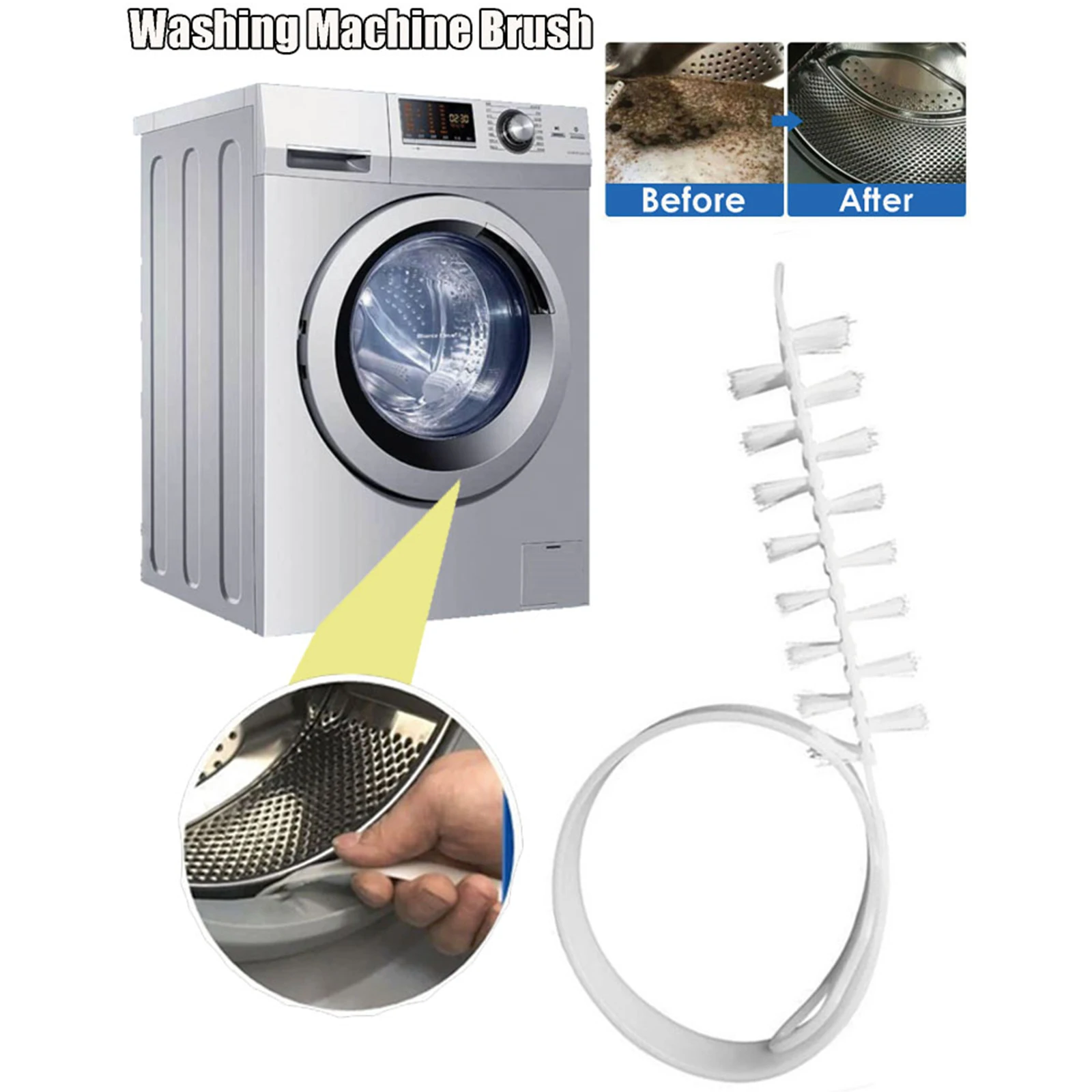 Washing Machine Cleaner Brush Remove Mycete Cleaning Intensity Decontamination Descaling Flexible Cleaner Brush Dirt Detergent