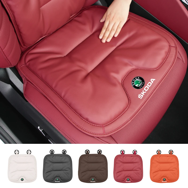 Car Seat Velvet Cushion Leather Backrest Seat Cover Accessories For Skoda Octavia Rapid Kodiaq Superb Derivative Karoq Fabia Kam view 5