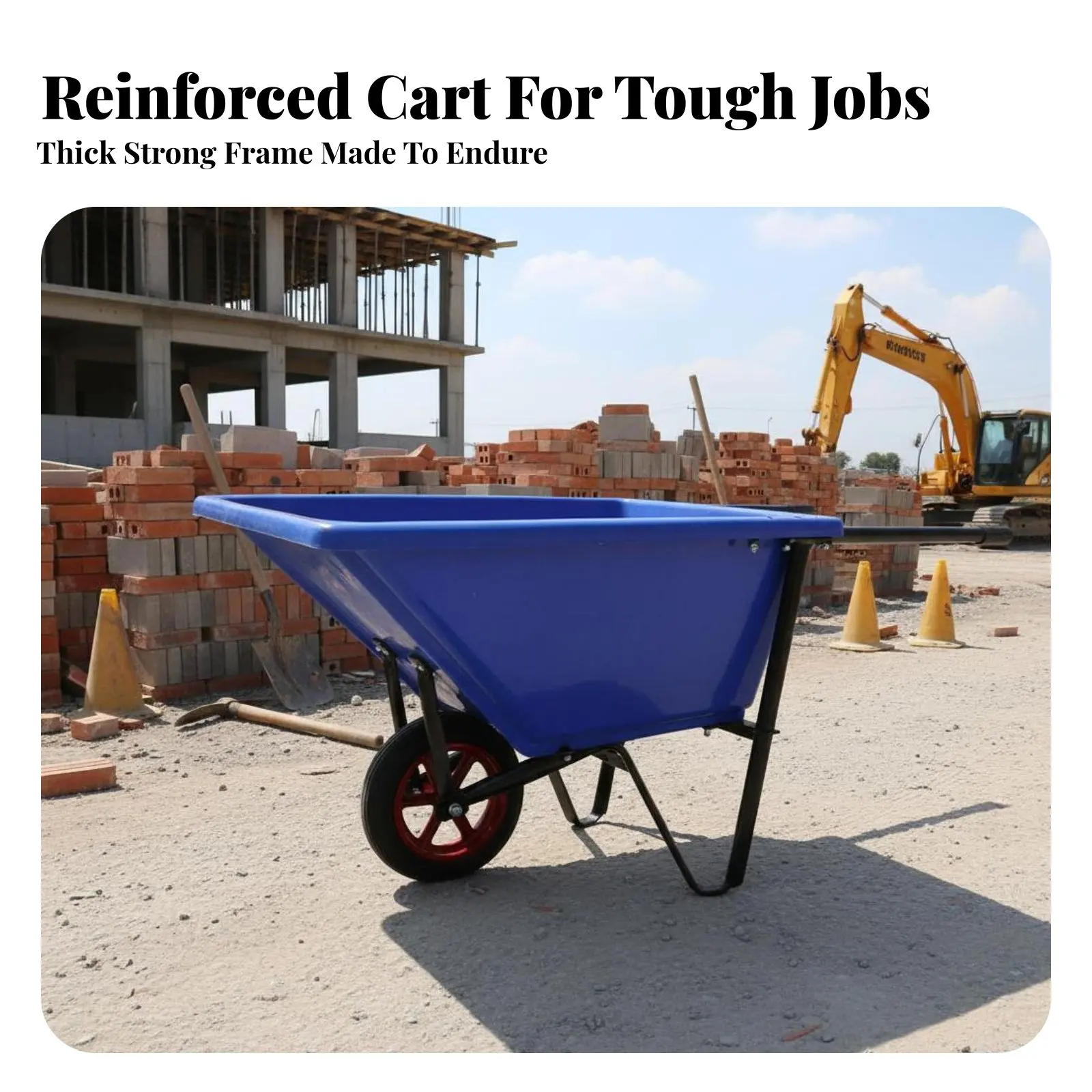 

Construction Wheelbarrow Quick Unloading Hauling Equipment Thickened Basin sturdyDuty for Landscapers, Homeowners, Lawn Care