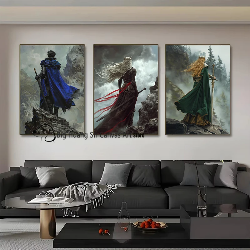 الخيال كتاب Aelin عرش الزجاج Aelin Bryce Feyre دوريان مانون ملصق فني حائط لوح رسم صور ديكور المنزل