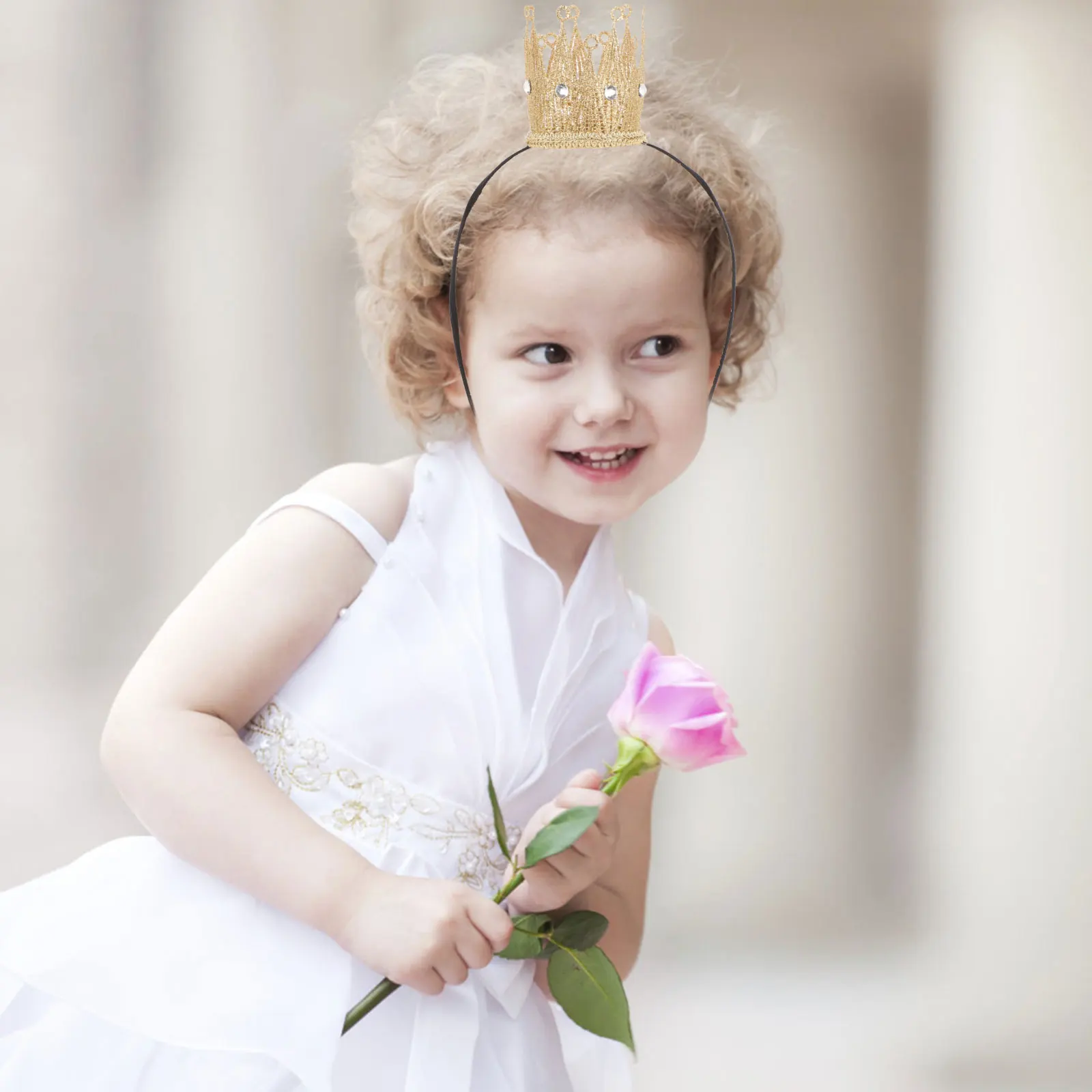 

2Pcs Shimmering Princess Crown Headband Birthday Crown For Girls Kids Cosplay Performance Accessory