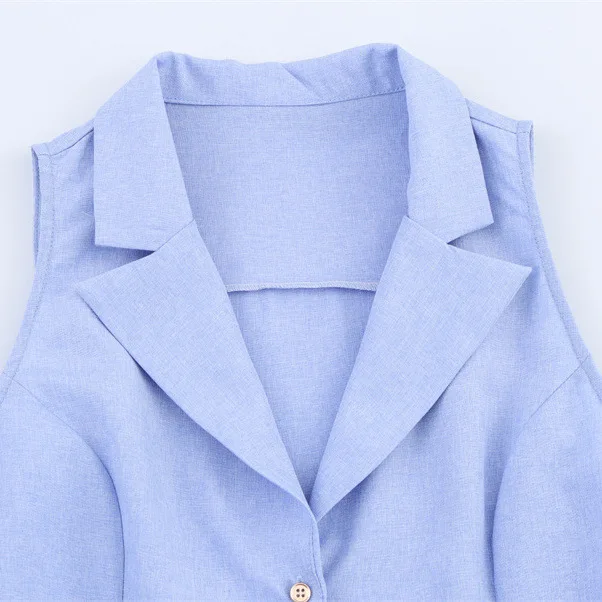 ベルト付きノースリーブラペルワンピースのレディース服の新デザイン