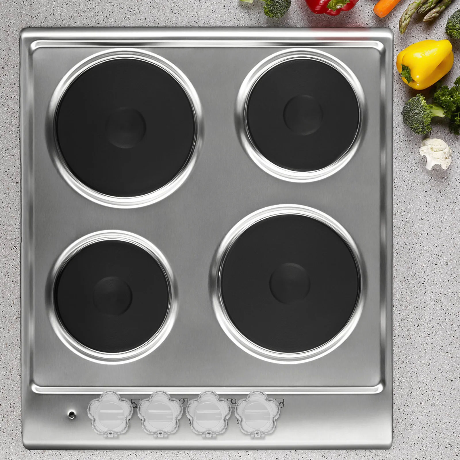 

4Pcs Stove Knob Covers Child Safety Plastic Gas Stove Knob Protectors Baby Proof Oven Lock Control Replacement Covers
