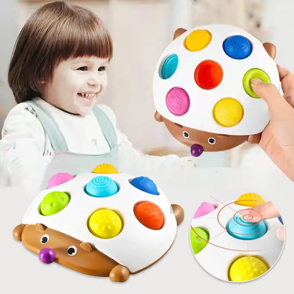 

Hedgehog Press Soft Key Concentration Training Early Education Toys Squeeze Push Pop Toys Kids Finger Press Sensory Toys