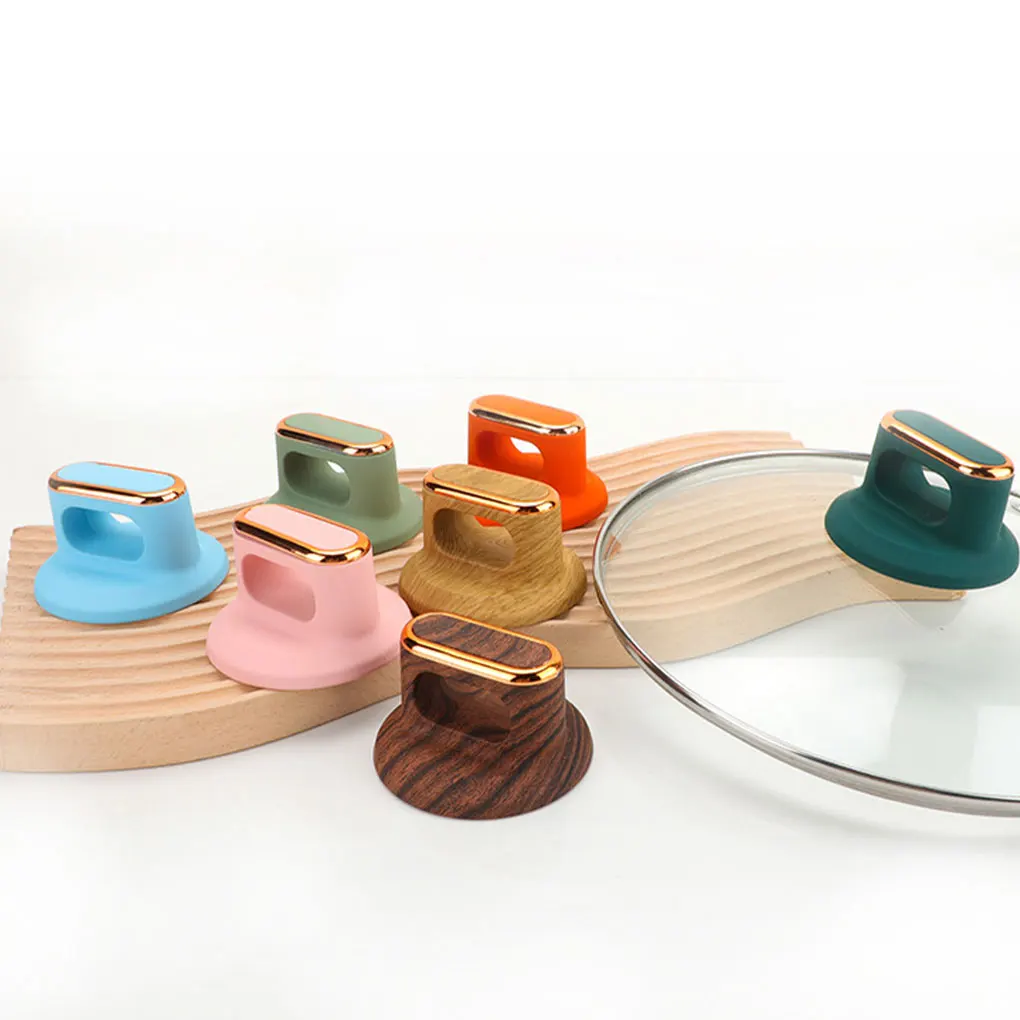 2x Sturdy And Reliable Wooden Grain Pot Lid Top Bead Essential Accessory For Cookware ple Handle