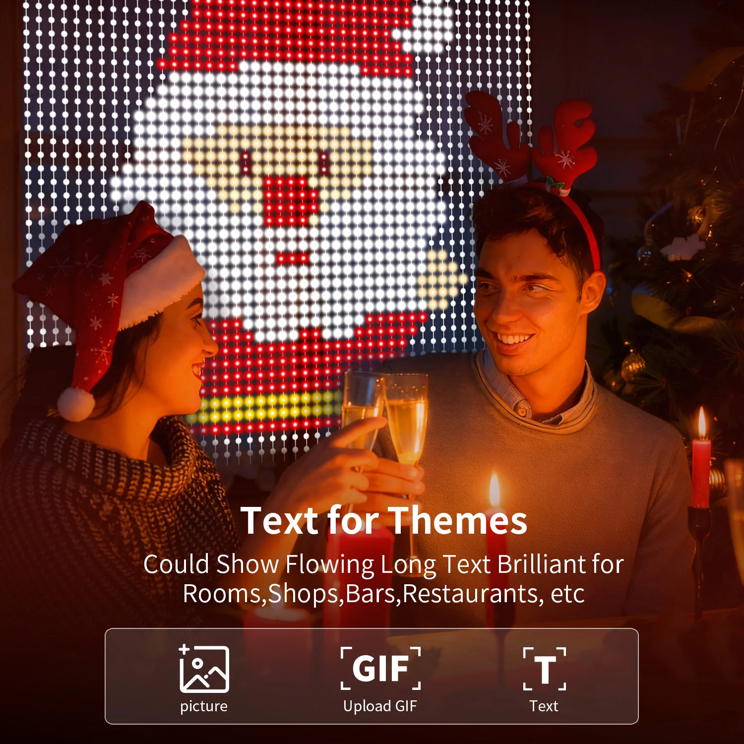 パターンledライト（アプリ制御付き）-400-led、usb給電、音楽同期rgbライト、diyスマートカーテンライト