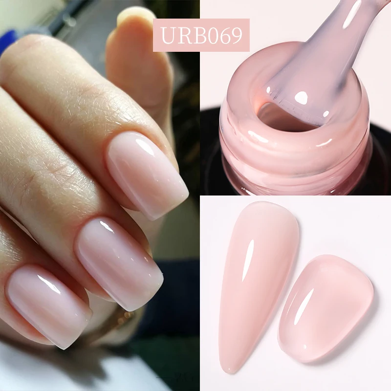 UR SUGAR-Gel Base de Borracha Gelatina Láctea, Nail Art Camuflado, Verniz Semi Permanente, Embeber Off, Manicure LED UV, 7ml