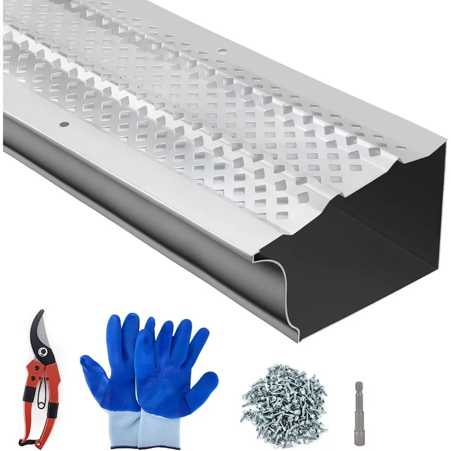 

Gutter Guards 5 Inch Leaf Guard 32PCS 109FT Total Length Quality Aluminum Leaffilter Gutter Guards DIY Leaf Guard Protection In