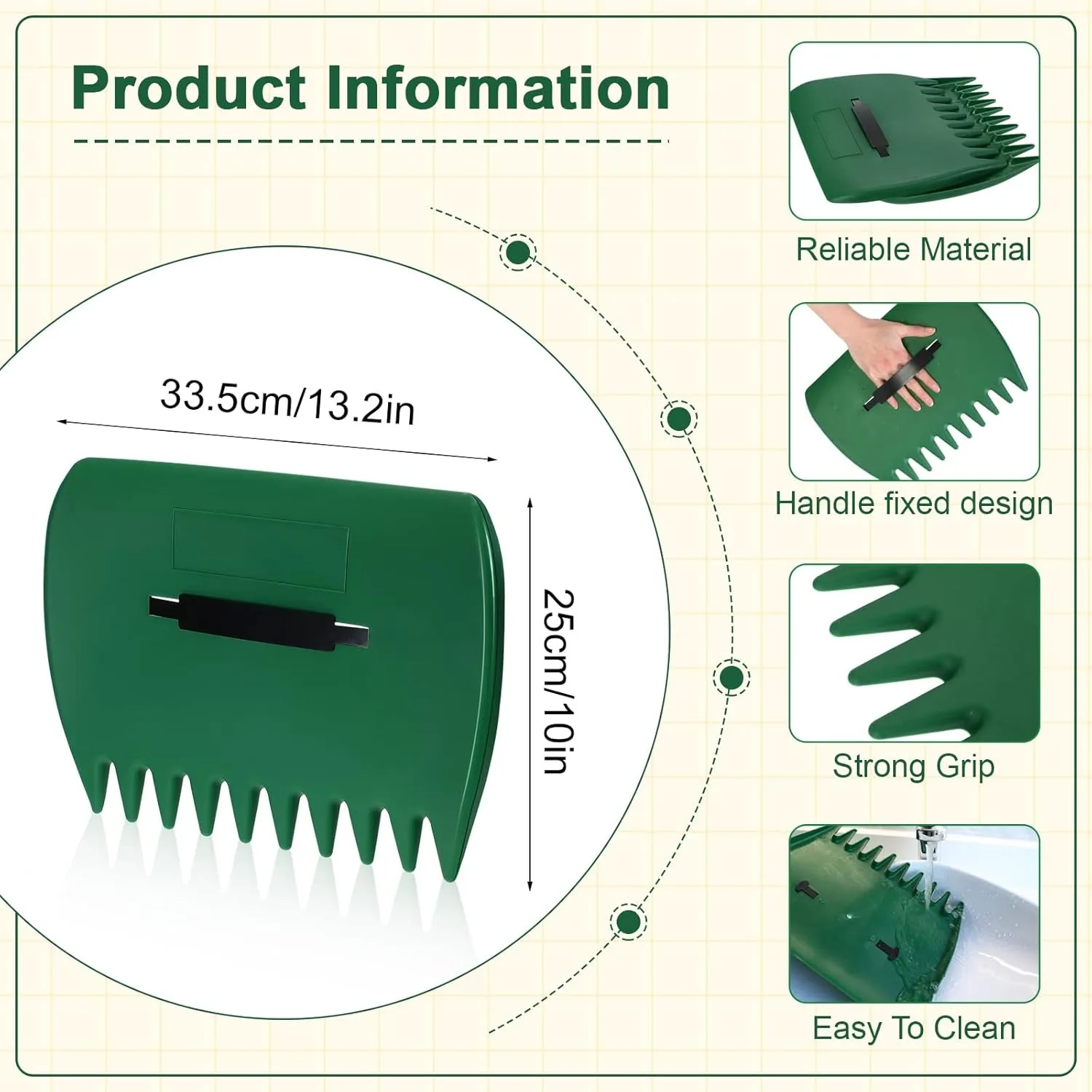 Imagem -03 - Hand Rakes Leaf Collector Lixo Pick up para Quintal Jardim Limpeza Resíduos Lixo Grabber Par