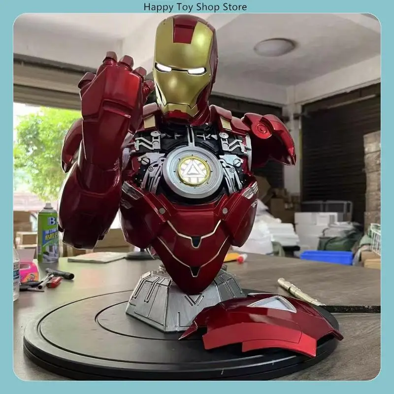 

1:2 Scale Iron Man Mark VI Bust Resin Figure Model Statue Collection Desktop Decoration Ornament Toy Gift for Fans