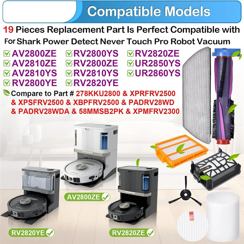 Pieza de repuesto de filtro de cepillo para Shark AV2800ZE AV2810YS RV2800YE RV2800YS RV2810YS RV2820ZE accesorios de Robot-AA26