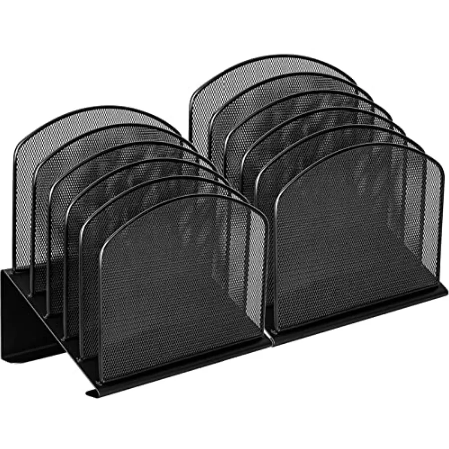 

Настольные органайзеры для файлов, 2 шт., наклонные держатели для документов, 5 секций, офисные принадлежности, сетчатые вертикальные сортировщики для файлов, металлические контейнеры для хранения документов