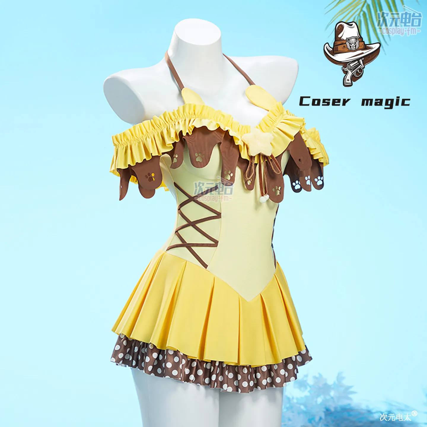 

Купальник для женщин серии Pudding: светло-желтый, милый, в стиле аниме, для косплея, для горячих источников