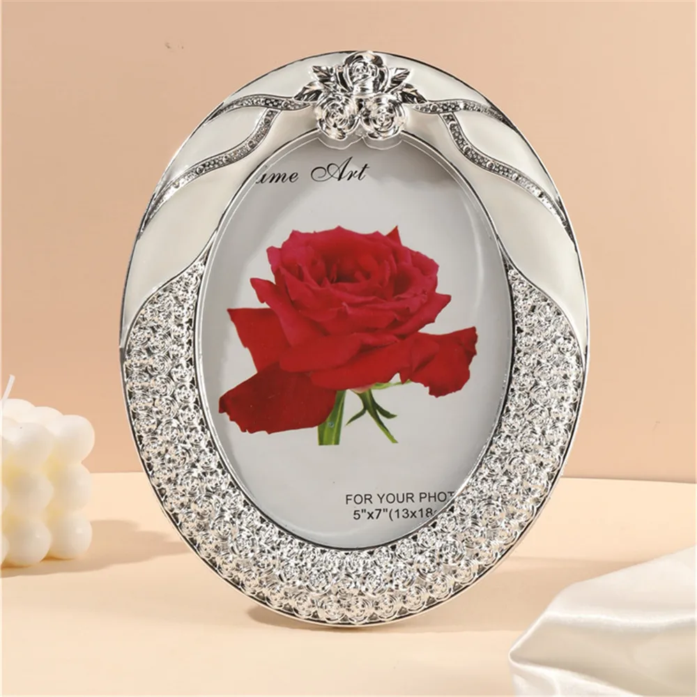 Nordic style 7-inch oval photo frame light luxury creative living room bedside table study table ornaments