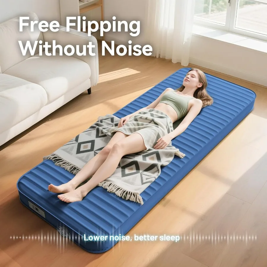 وسادة نوم من إسفنج الذاكرة ذاتية النفخ مقاس 4 بوصات سميكة للغاية مع مضخة كهربائية مدمجة للتخييم والسفر بالسيارة 9.5 R-Value I #5