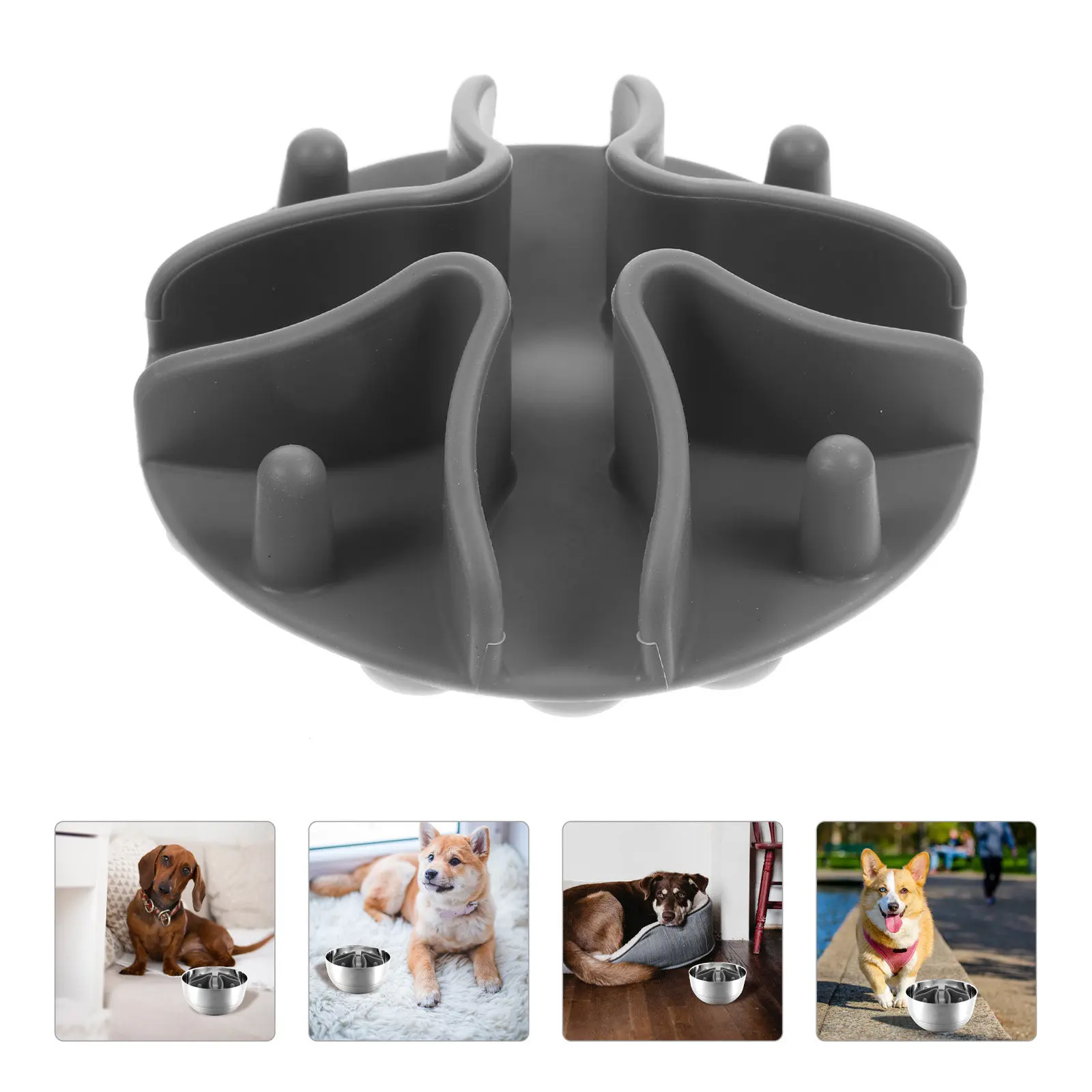 Slow Feeder Dog Bowl Insert Safe Material Round Edges for Wet Dry Food Aid Digestion Prevent Choking Overeating Pet Feeder