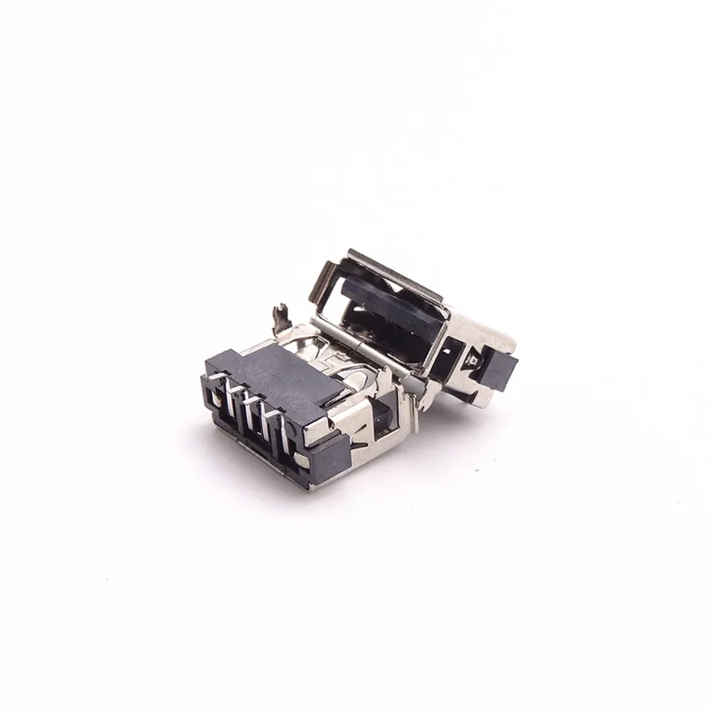 For USB short body 2.0 female seat AF short body 10.0 front two pins plug board + pin patch 6.3 high LCP gray glue curling edge