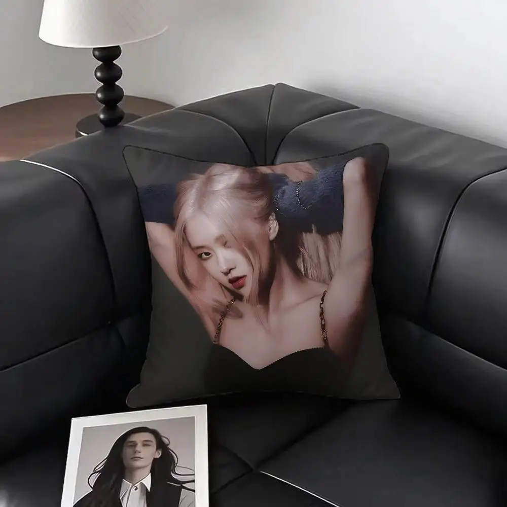 KPOP Roseanne Park B-BLACKPINK كيس وسادة وسادة مربعة لغرفة النوم أريكة الترفيه الراحة وسادة سيارة غرفة المعيشة ديكور المنزل