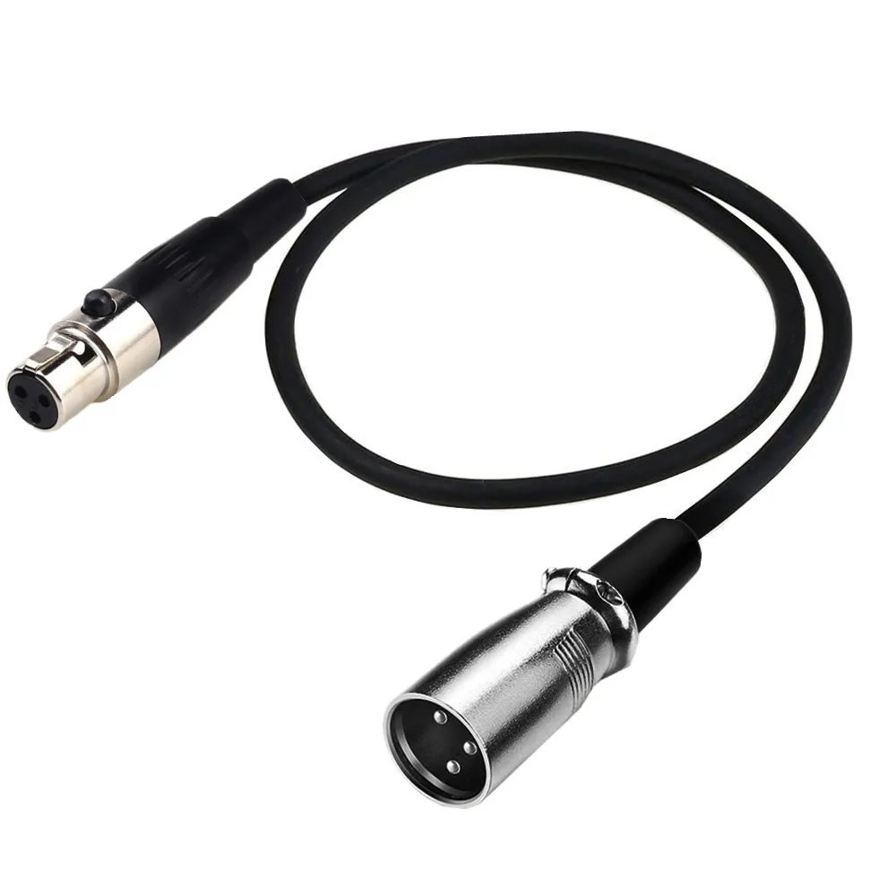 Mini XLR 3pin Male To XLR 3pin Female Audio Cable Aluminum Foil Shielded Copper Wire Audio Line Cable For Microphone Cameras