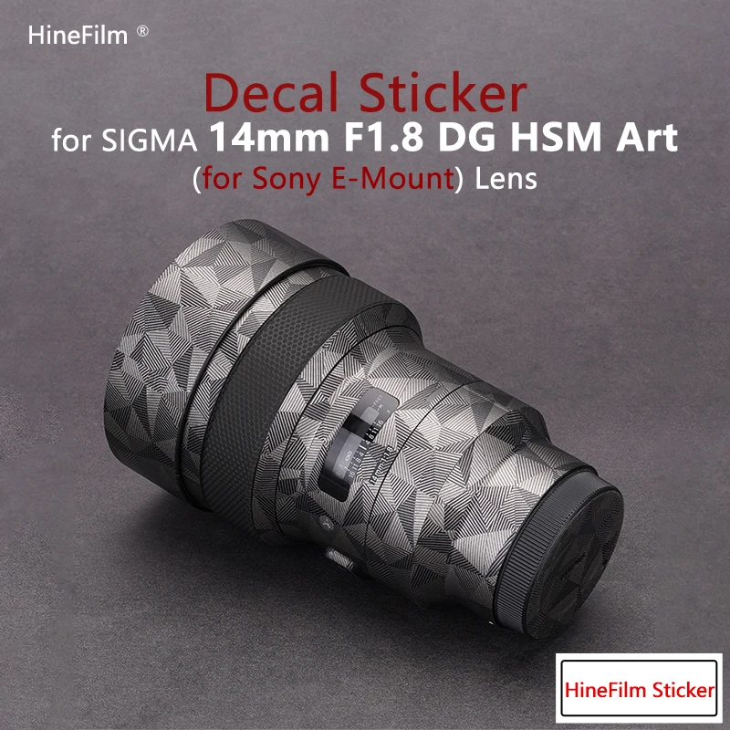 Hinefilm haut für sigma 14-1/2 e mount linsen aufkleber 14 f 1,8 premium aufkleber haut für sigma 14mm f 1,8 dg hsm art linsen wickel abdeckung