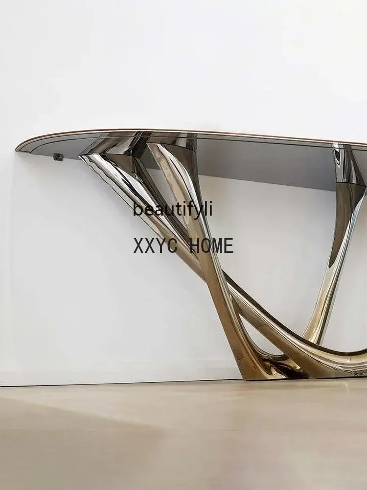 Italian Light Luxury Console Modern Decoration Console Tables Entrance Foyer Corridor Aisle Side View Entrance Cabinet