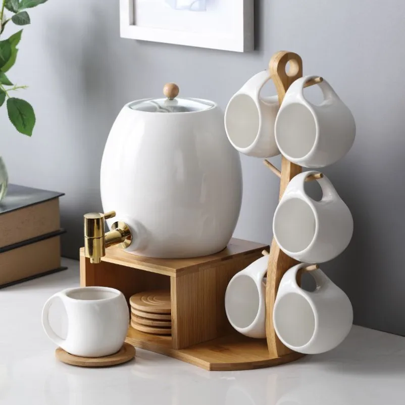 Ceramic Kettle Water Cup Juice Teapot High Temperature Resistant Large Capacity Cup Set