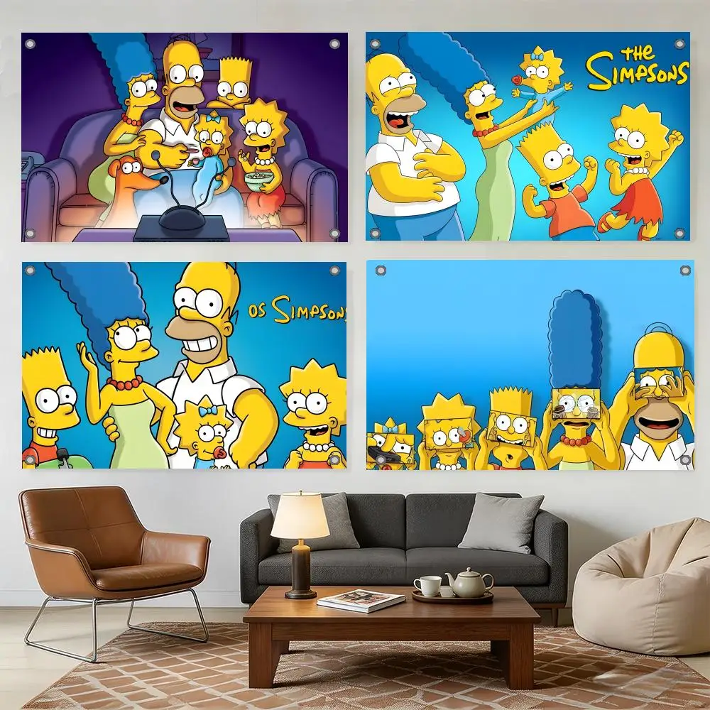 The Simpsons Flags Home Yard & Garden Decor Banner - Indoor Outdoor Wall Hanging Flag