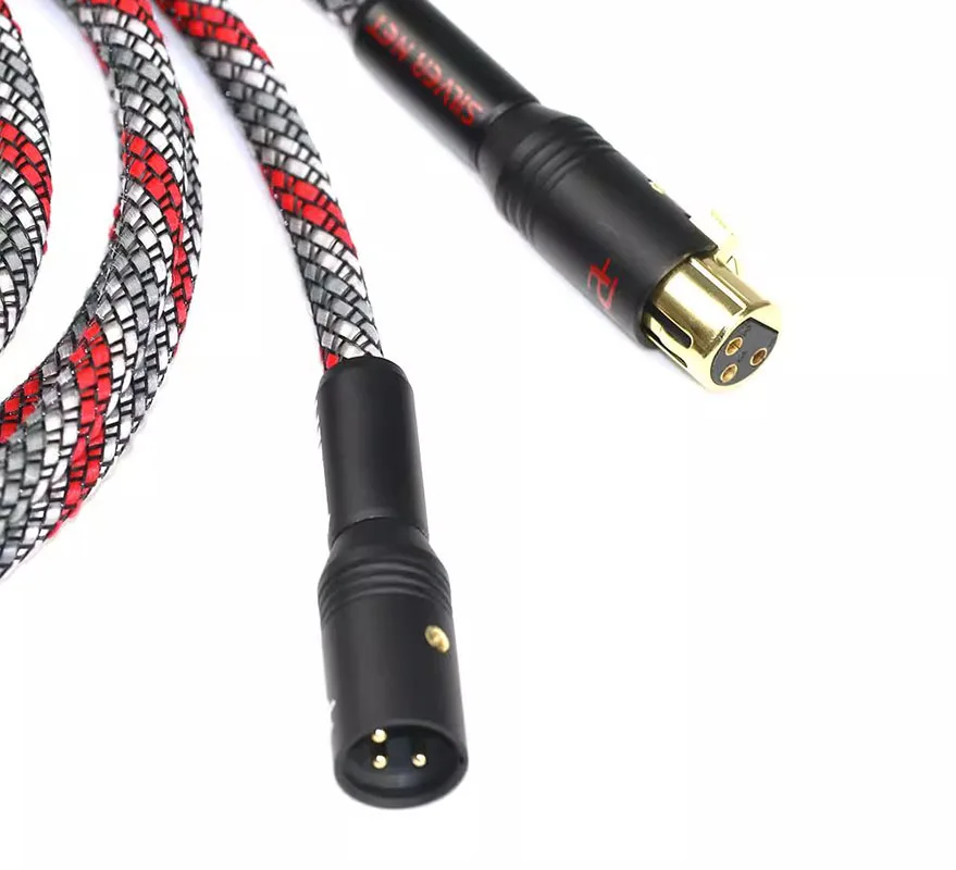 QED مرجع XLR رباعي الحماية: كابل رباعي النواة متوازن OCC مطلي بالفضة لميكروفونات Pro Studio #6