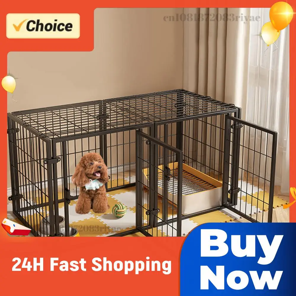 

48 Inch Puppy Playpen Easy Assemble Kennel Cage with Door Heavy Duty Wire Dog Crates Metal Grid for Puppy/Small Dog/Rabbit/Pig