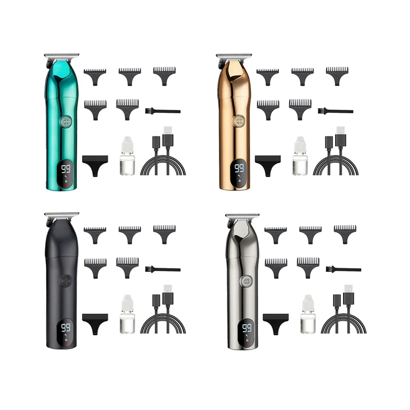 男性用電気バリカン,プロのひげトリマー,グルーミング,デジタルディスプレイ,トレンディ